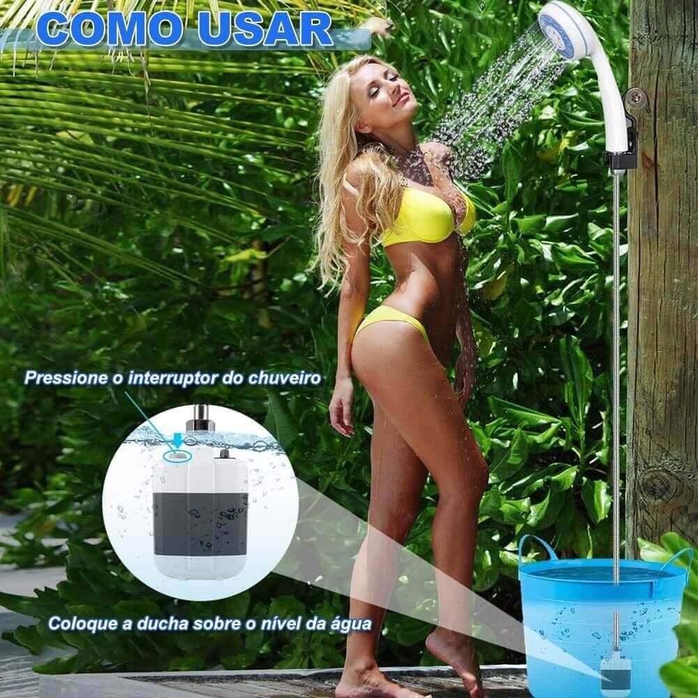 Chuveiro Eléctrico Portátil com bomba elétrica 60W