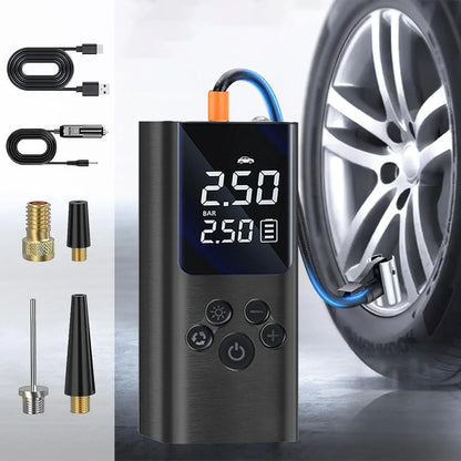 Compressor de Ar Portátil para Pneus de Moto, Bicicleta, Carro e Bolas